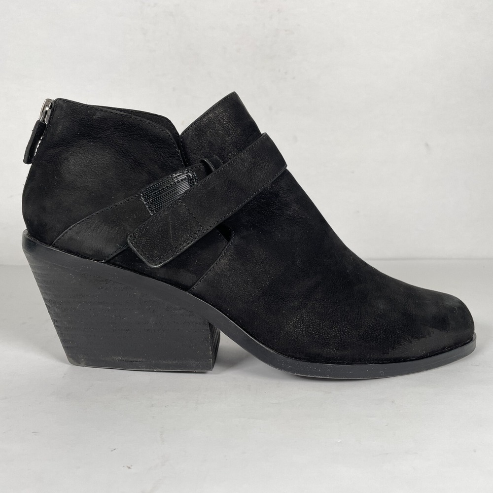 Eileen Fisher Ives Booties Womens Size 9 Black Leather Ankle‎ Boots Zip Up Shoes